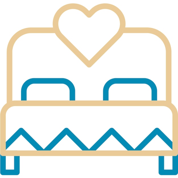 Ilustración vectorial de cama doble