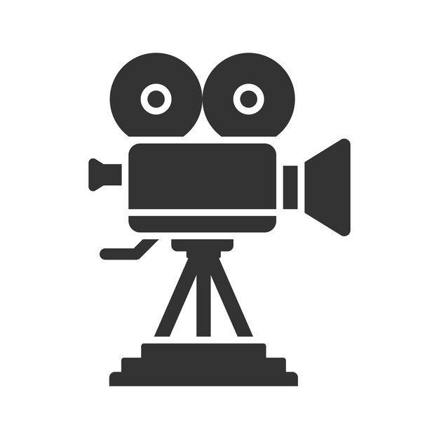 Ilustración vectorial de una cámara de cine antigua con diseño clásico