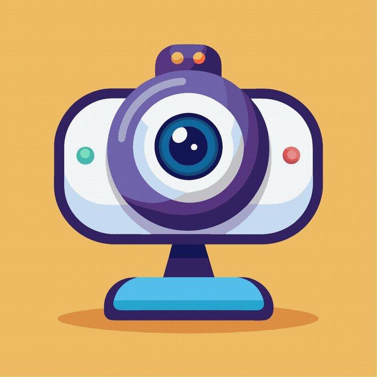 Vector ilustración vectorial de la cámara de dibujos animados