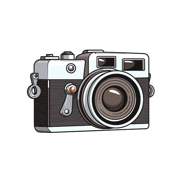 Ilustración vectorial de una cámara fotográfica de película antigua