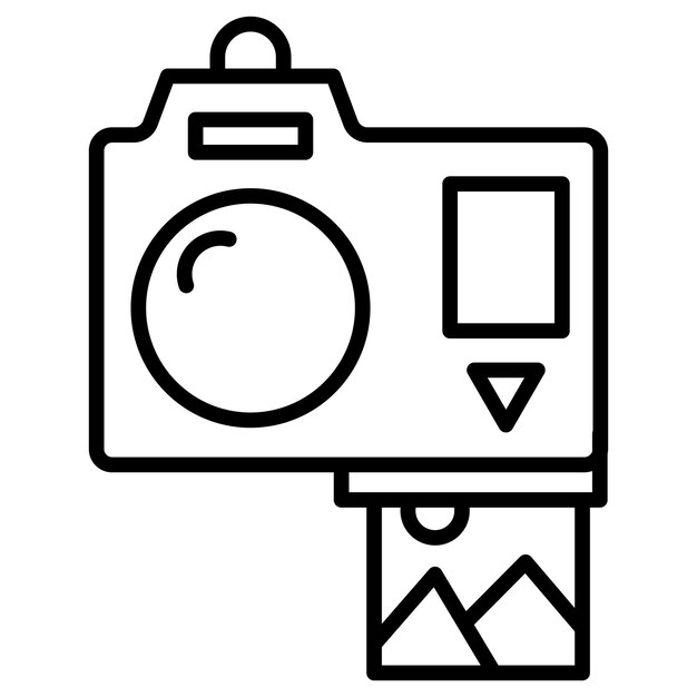 Ilustración vectorial de la cámara fotográfica