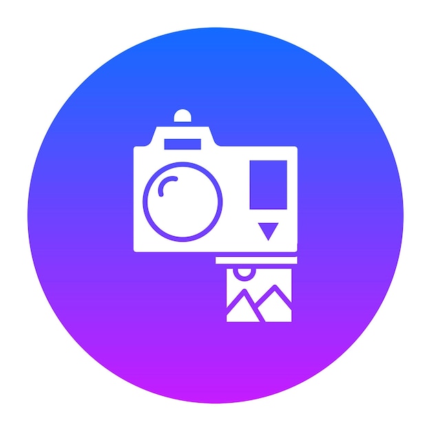 Ilustración vectorial de la cámara fotográfica
