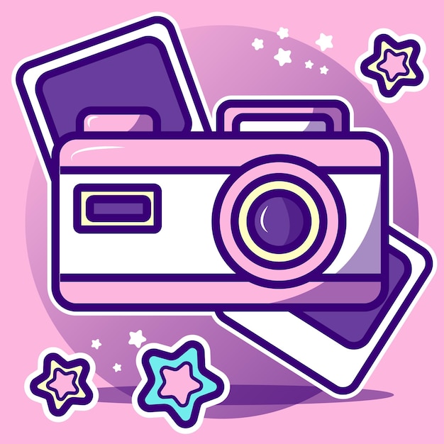 una ilustración vectorial de una cámara retro