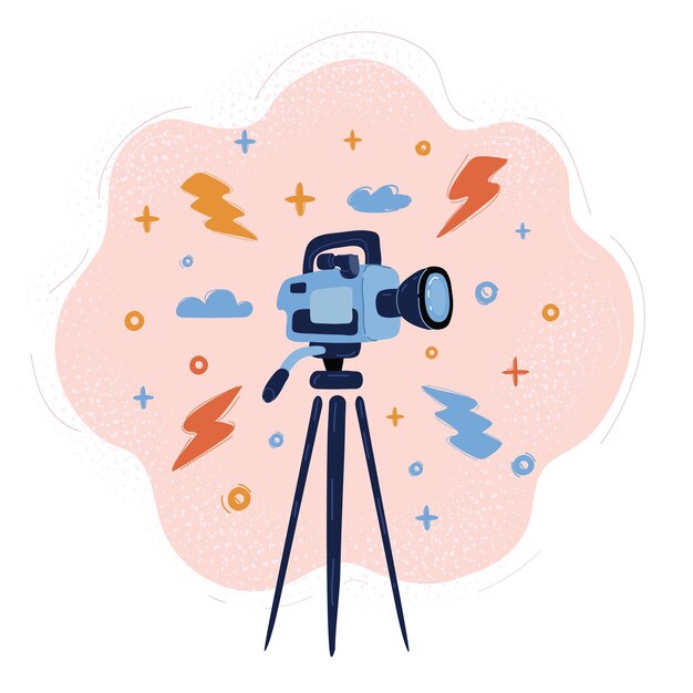 Ilustración vectorial de la cámara de video