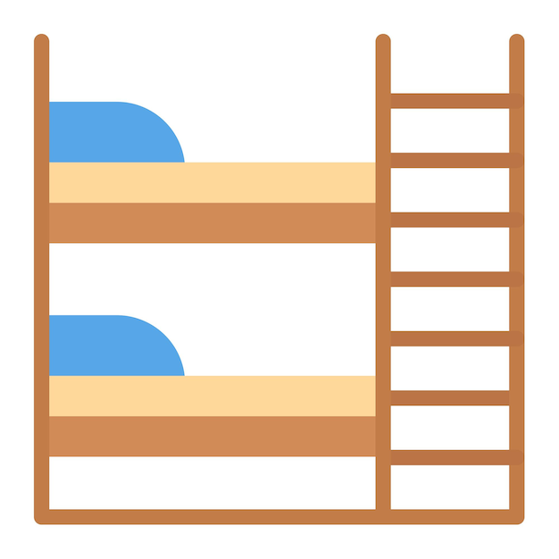 Ilustración vectorial de las camas cubiertas