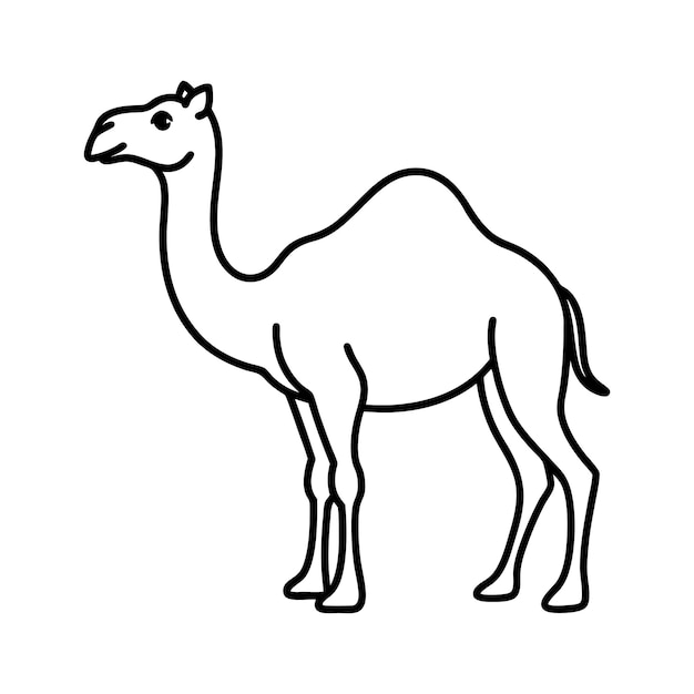 Ilustración vectorial de Camel Line Aet en un fondo limpio