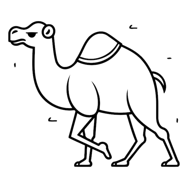 Ilustración vectorial de camello de estilo plano aislado sobre fondo blanco