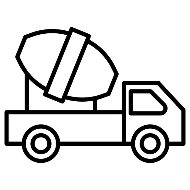 Ilustración vectorial del camión mezclador de hormigón