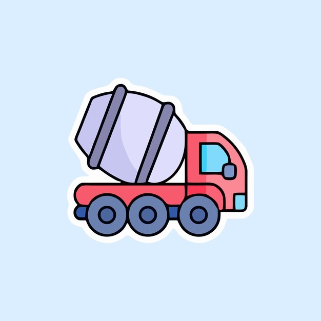 Ilustración vectorial del camión mezclador