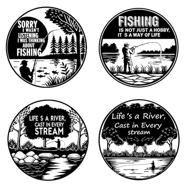 Ilustración vectorial de la camiseta de pesca