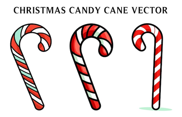 Ilustración vectorial de la caña de caramelo de Navidad