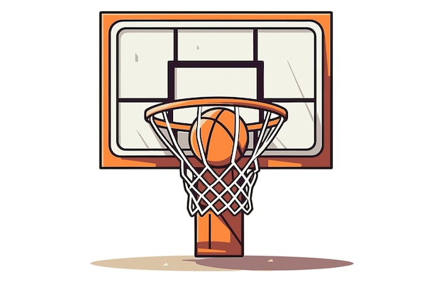 Ilustración vectorial canasta de baloncesto aro de baloncesto red de  baloncesto icono de baloncesto