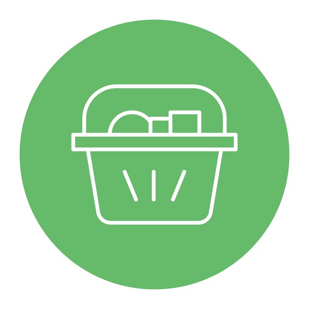 Ilustración vectorial de la canasta de compras