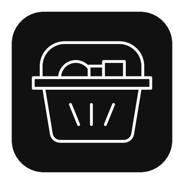 Ilustración vectorial de la canasta de compras