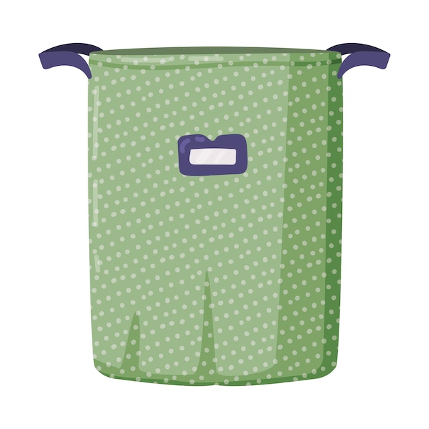 Ilustración vectorial de la canasta de la ropa o del cobertizo vacío con mango lateral