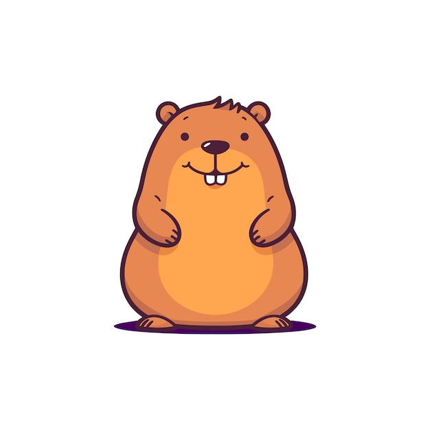 Ilustración vectorial de capibara aislado en fondo blanco