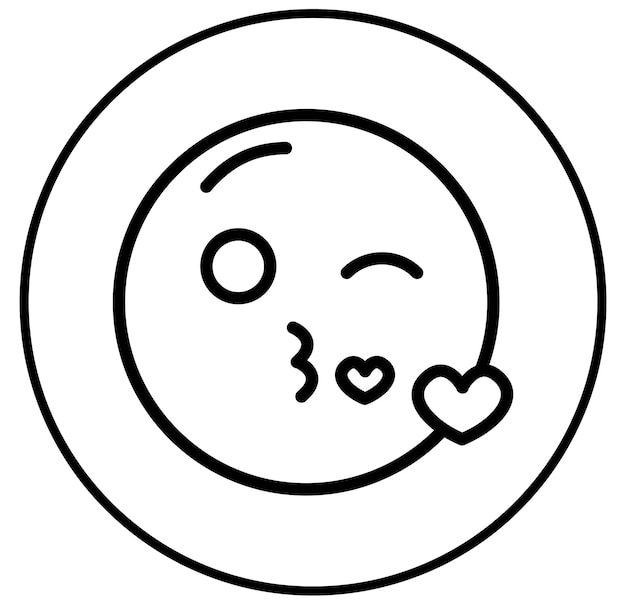 Ilustración vectorial de la cara de los besos