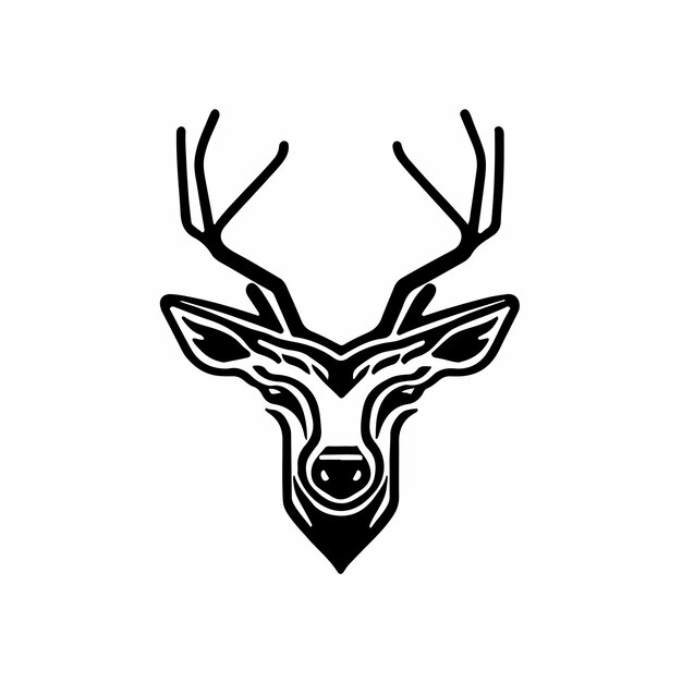 Ilustración vectorial de una cara de ciervo lindo, un bebé reno, un icono de personaje, un elemento de diseño gráfico aislado