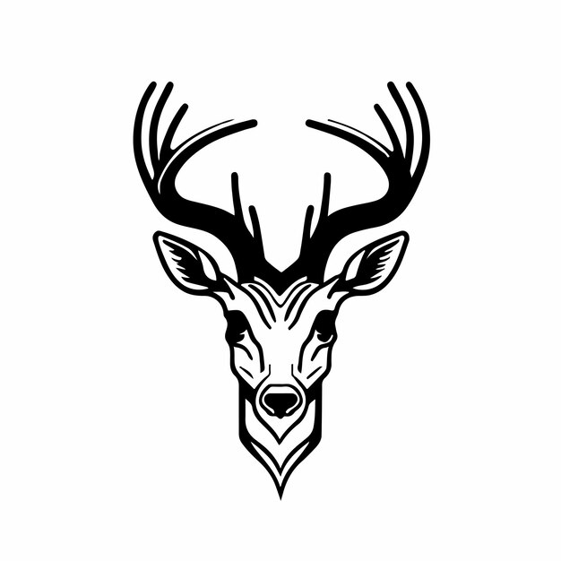 Ilustración vectorial de una cara de ciervo lindo, un bebé reno, un icono de personaje, un elemento de diseño gráfico aislado