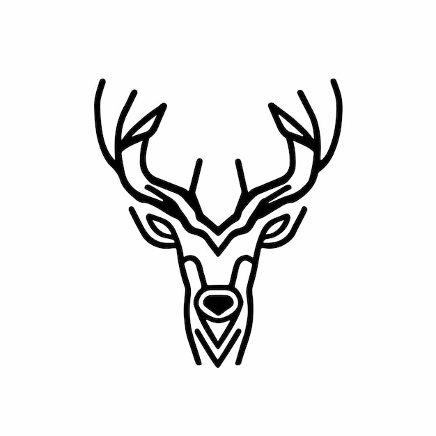 Ilustración vectorial de una cara de ciervo lindo, un bebé reno, un icono de personaje, un elemento de diseño gráfico aislado