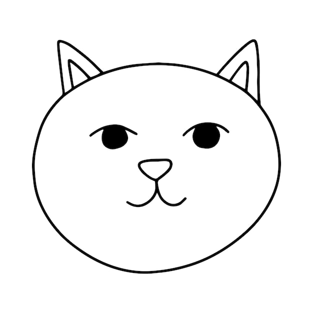 Ilustración vectorial de la cara de un gato