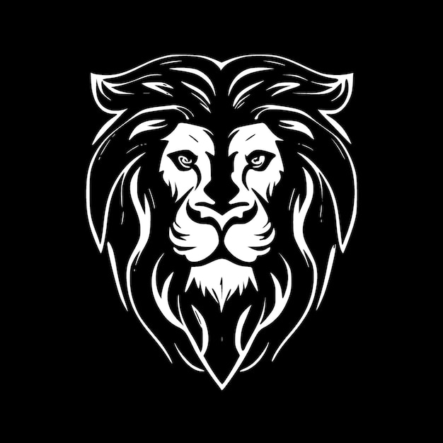 Ilustración vectorial de la cara del león minimalista y plano