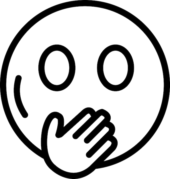 Ilustración vectorial de la cara con la mano sobre la boca