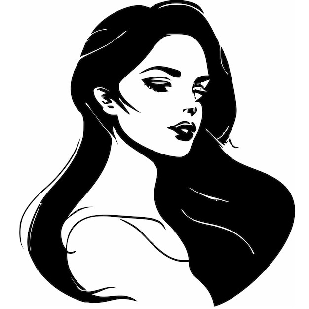 Vector ilustración vectorial de la cara de la mujer