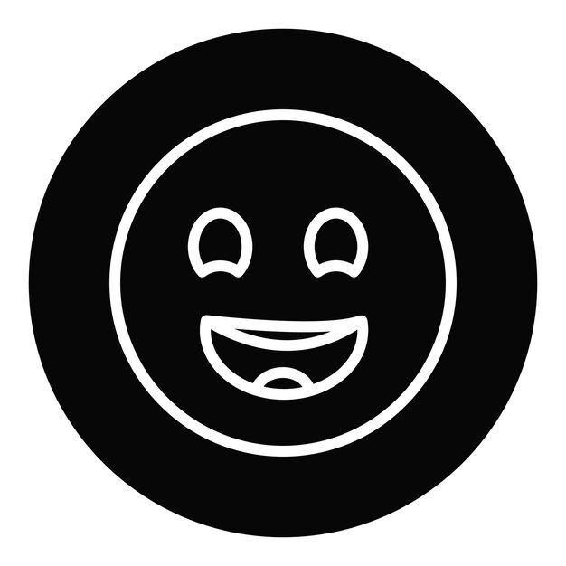 Ilustración vectorial de la cara sonriente con los ojos cerrados