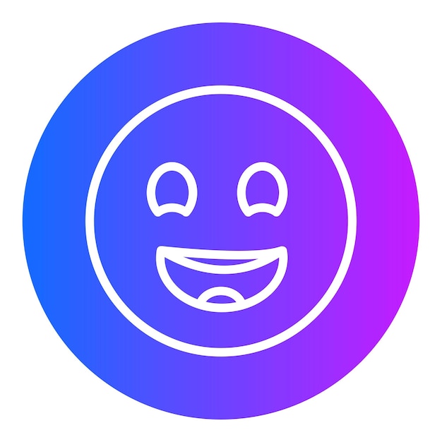 Ilustración vectorial de la cara sonriente con los ojos cerrados