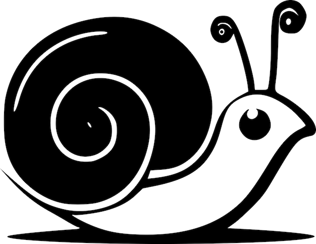 Vector ilustración vectorial de caracol en blanco y negro