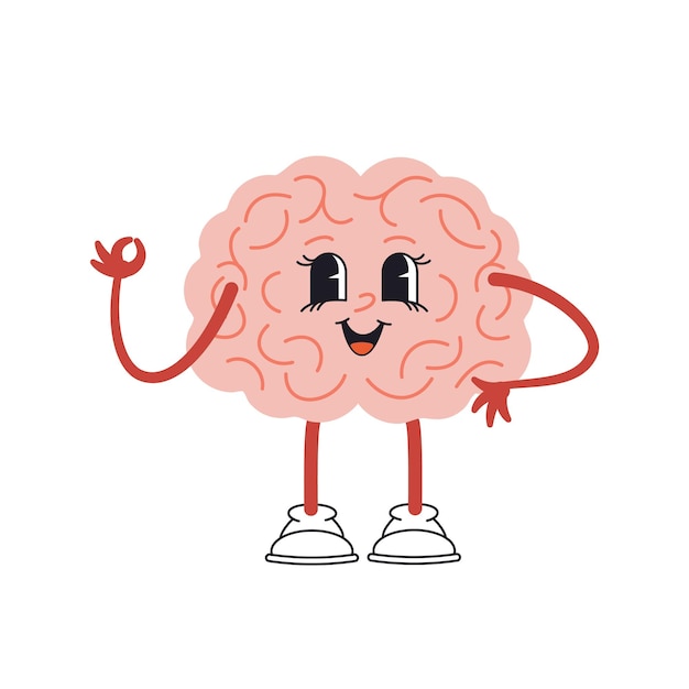 Ilustración vectorial del carácter del cerebro