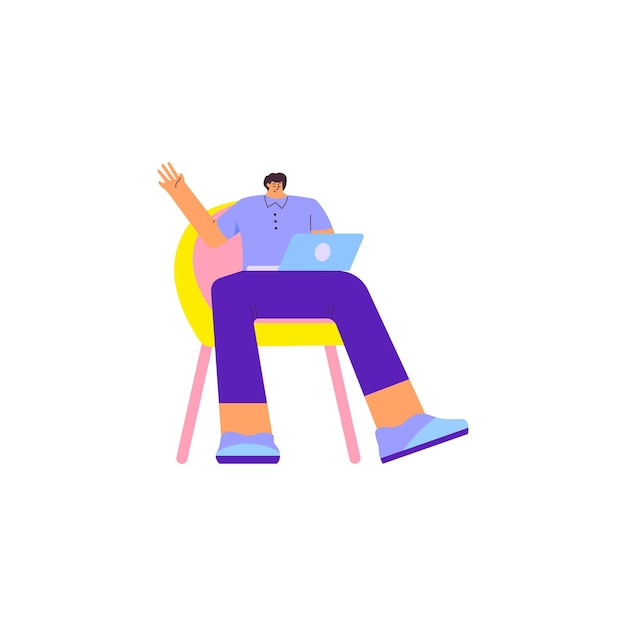 Ilustración vectorial de caracteres para redes sociales y sitios web