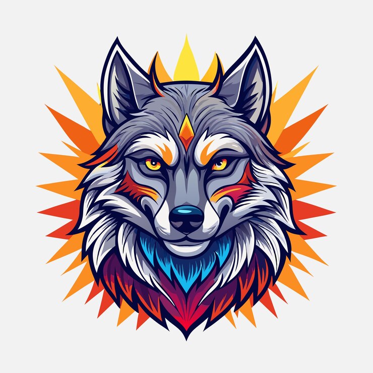 Vector ilustración vectorial de caras de animales