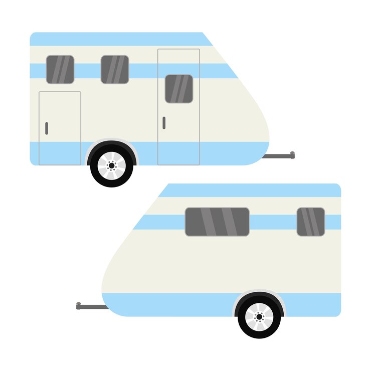 Vector ilustración vectorial de la caravana aislada del vehículo