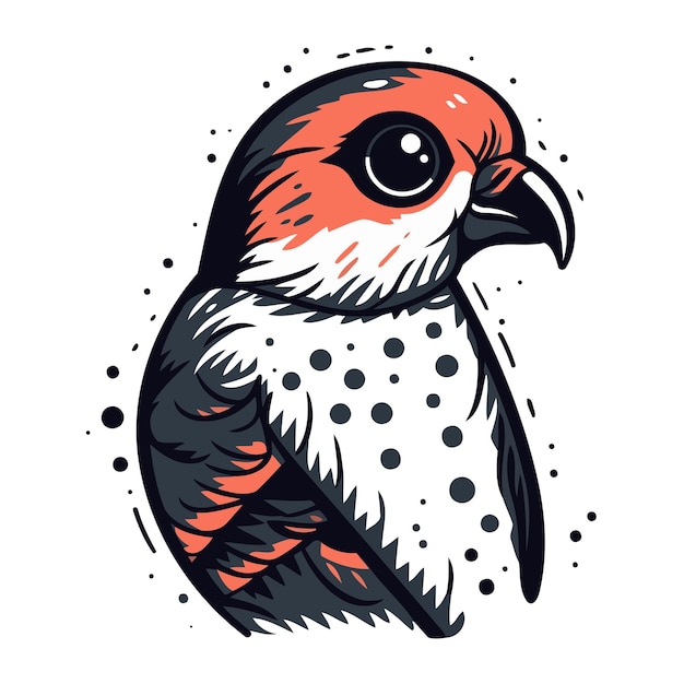 Ilustración vectorial de un cardenal de cuello rojo en estilo de dibujos animados