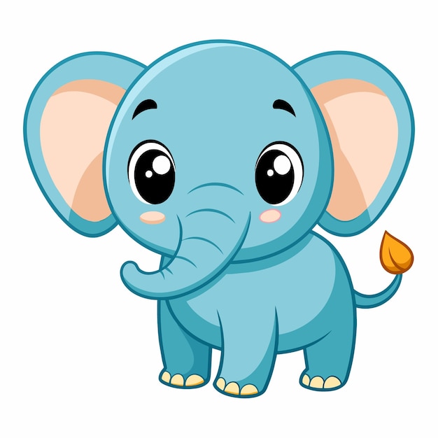 Vector ilustración vectorial de una caricatura de un bebé elefante