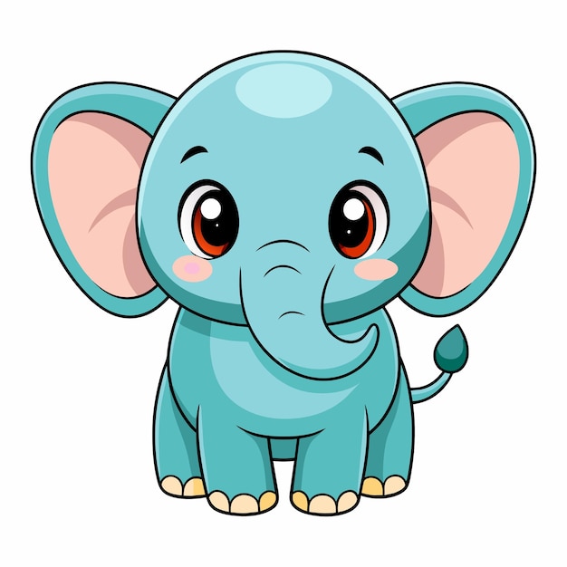 Vector ilustración vectorial de una caricatura de un bebé elefante