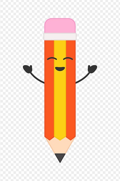 Ilustración vectorial de una caricatura a lápiz con rostro sobre un fondo transparente
