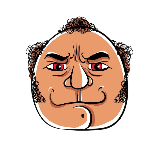 Ilustración vectorial de caricaturas de caras enojadas