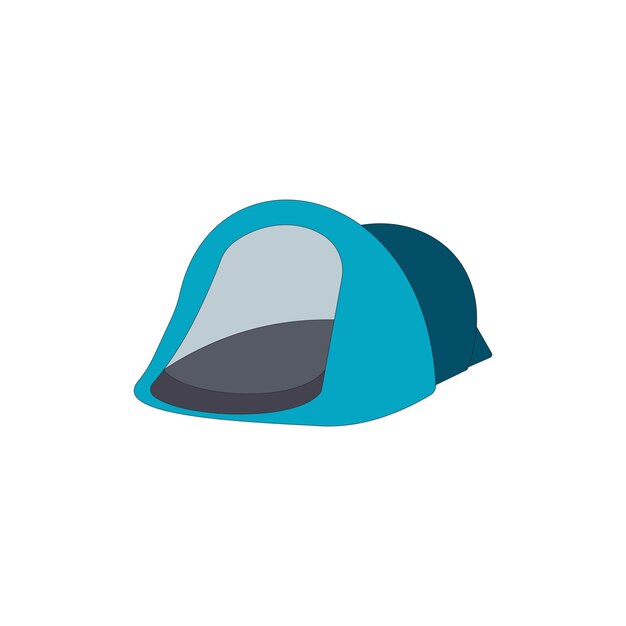 Ilustración vectorial de carpa de acampada Camino, caza, lienzo de pesca sobre fondo blanco