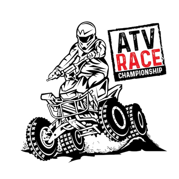 Vector ilustración vectorial de carreras de aventuras atv perfecta para el diseño de camisetas