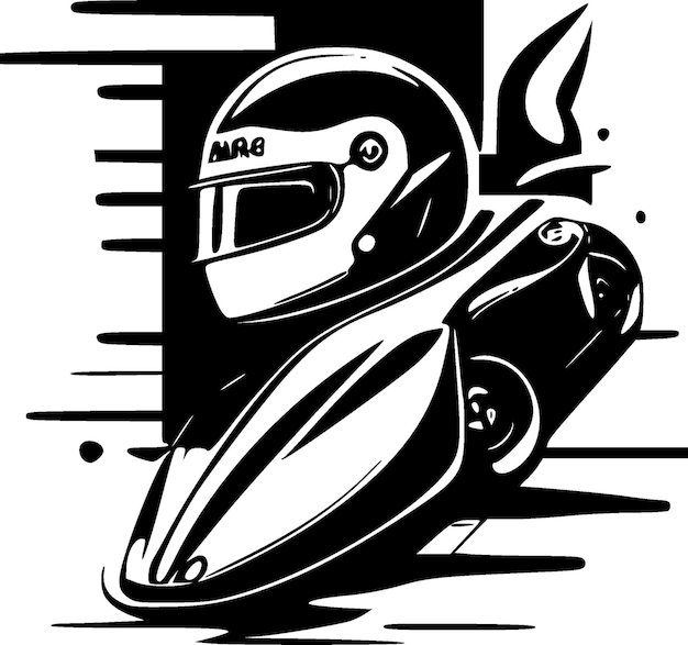 Vector ilustración vectorial de carreras en blanco y negro