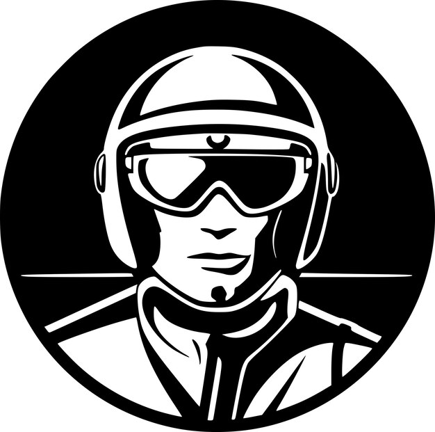 Vector ilustración vectorial de carreras en blanco y negro