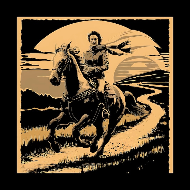 Ilustración vectorial de carreras de caballos para el diseño de camisetas