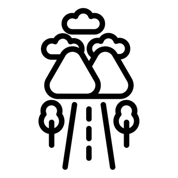 Ilustración vectorial de la carretera de la colina