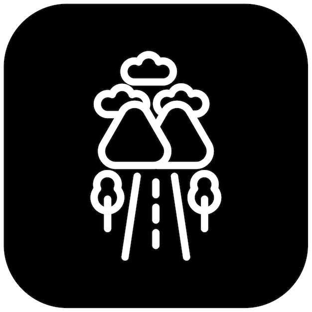 Ilustración vectorial de la carretera de la colina