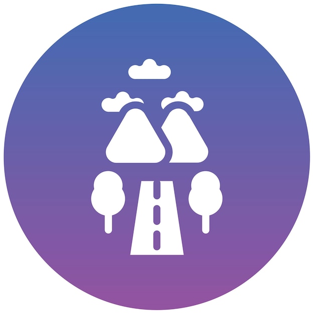 Ilustración vectorial de la carretera de la colina