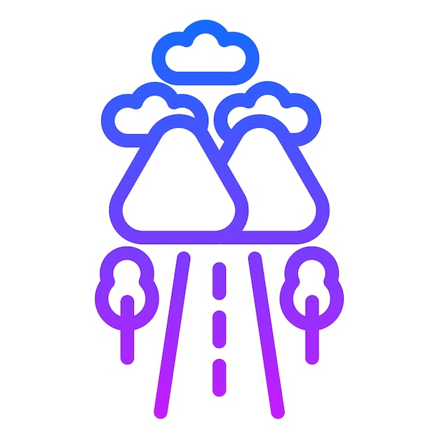 Ilustración vectorial de la carretera de la colina