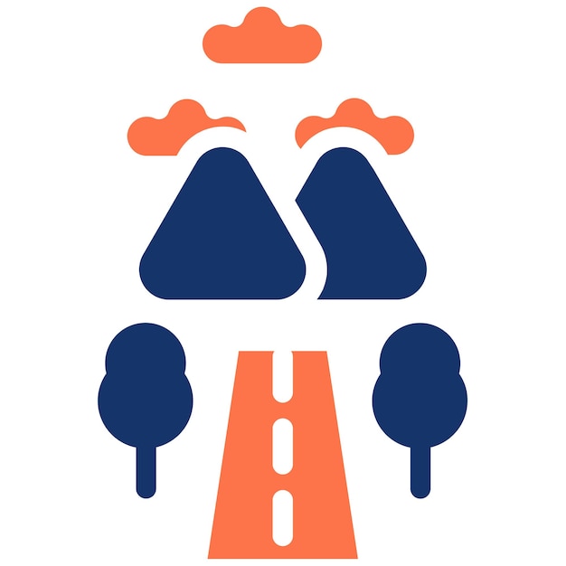 Ilustración vectorial de la carretera de la colina